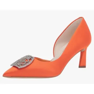Franco Sarto Women's Tana Pointed Toe D'Orsay Mid Heel Pump Sz 6 - Sleek, Shoes