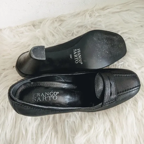 Franko Sarto Black Pump Loafers Heels 6.5