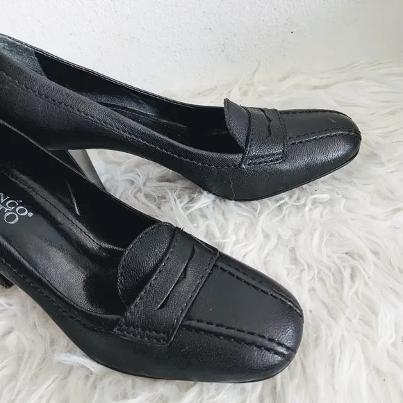 Franko Sarto Black Pump Loafers Heels 6.5