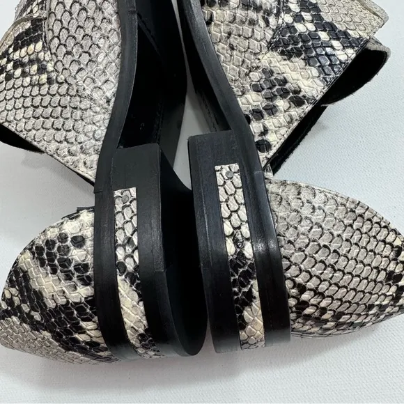 Freda Salvador Leather D'Orsay Laceless Oxford Shoes‎ Croc Embossed Women’s 6