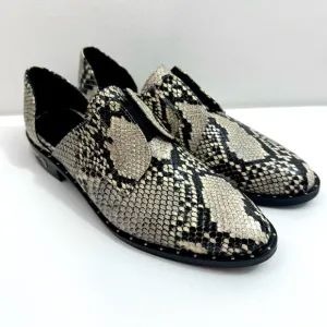 Freda Salvador Leather D'Orsay Laceless Oxford Shoes‎ Croc Embossed Women’s 6