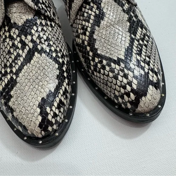 Freda Salvador Leather D'Orsay Laceless Oxford Shoes‎ Croc Embossed Women’s 6