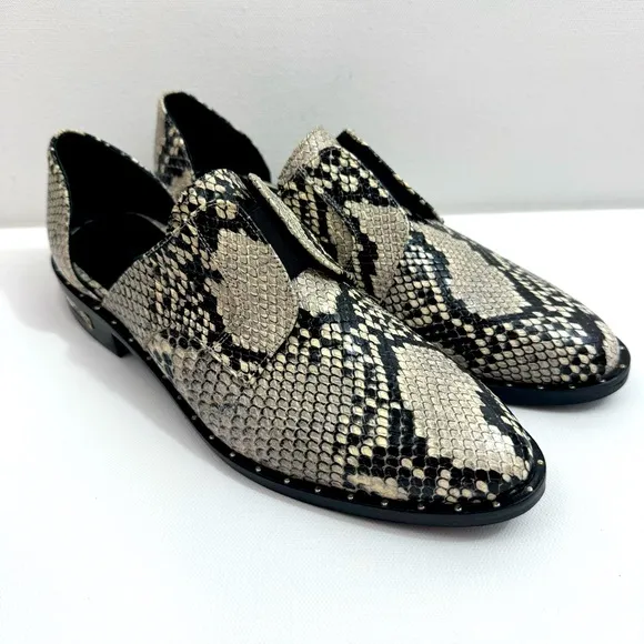 Freda Salvador Leather D'Orsay Laceless Oxford Shoes‎ Croc Embossed Women’s 6