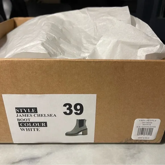 Free People James Chelsea Boot White Leather 39/9