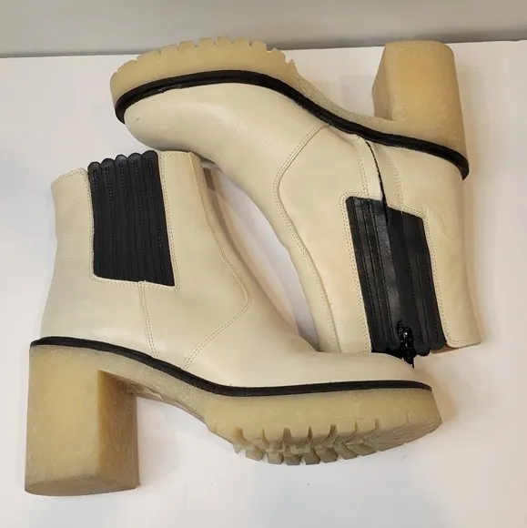 Free People James Chelsea Boots bone White leather size 38