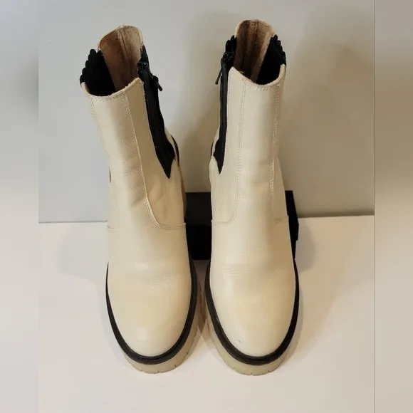 Free People James Chelsea Boots bone White leather size 38