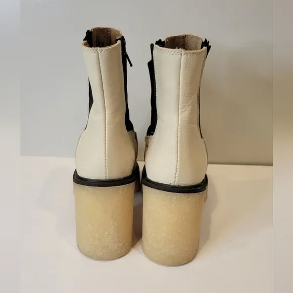 Free People James Chelsea Boots bone White leather size 38