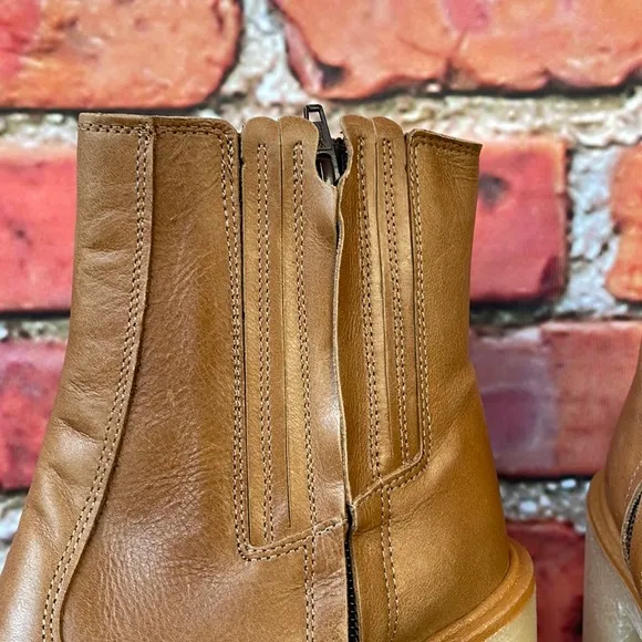 Free People James Chelsea Heeled Boots in Tan Leather