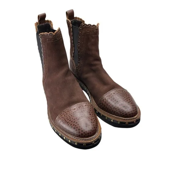 Free People Womens Atlas Brown Chelsea Boots Shoes