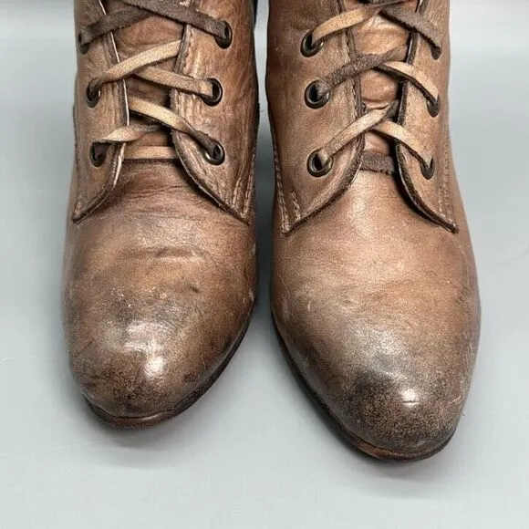 Freebird by Steven Holis Womens 8 Brown Calf Ankle Boots Leather Lace Up Zip