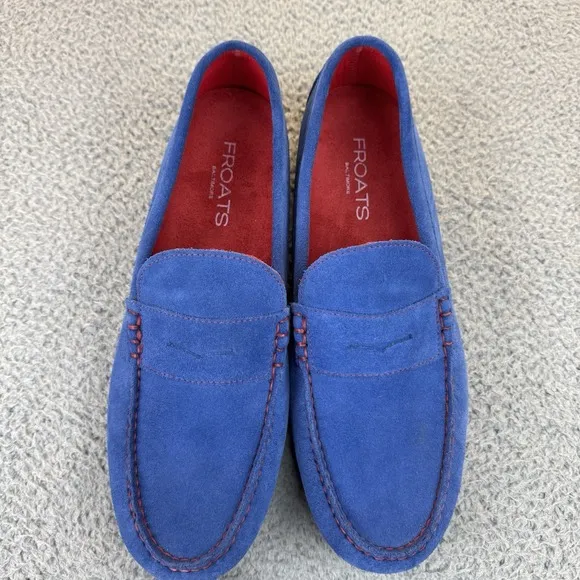 Froats Baltimore Blue Dress Shoes Boat Shoe 2 Eye Men's‎ Size 15