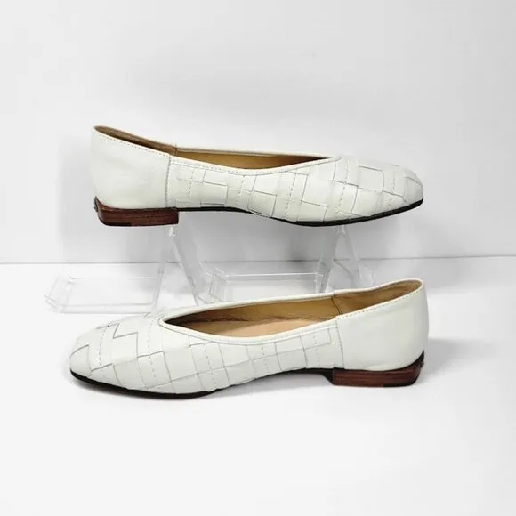 FRYE claire woven leather ballerina flats shoes Sz 8.5 NEW