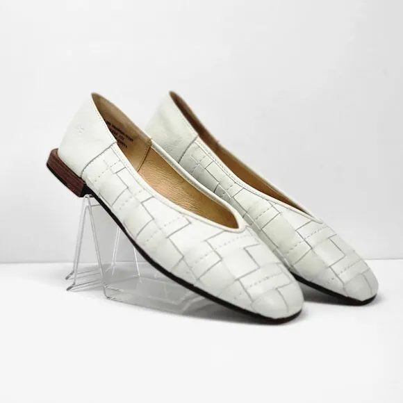 FRYE claire woven leather ballerina flats shoes Sz 8.5 NEW