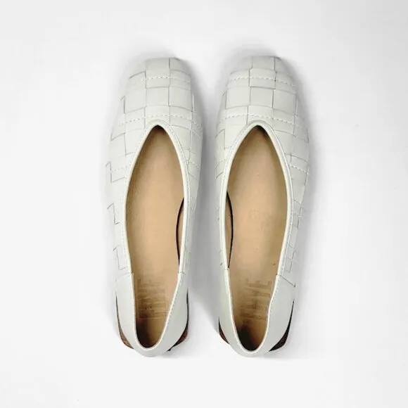 FRYE claire woven leather ballerina flats shoes Sz 8.5 NEW