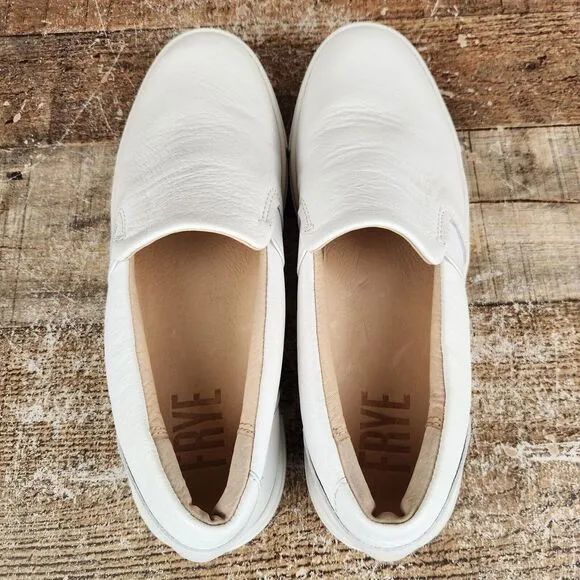 Frye Ivy Slip-On Sneaker Women's Sz 9 M White Soft Leather Cushion Classic Shoes