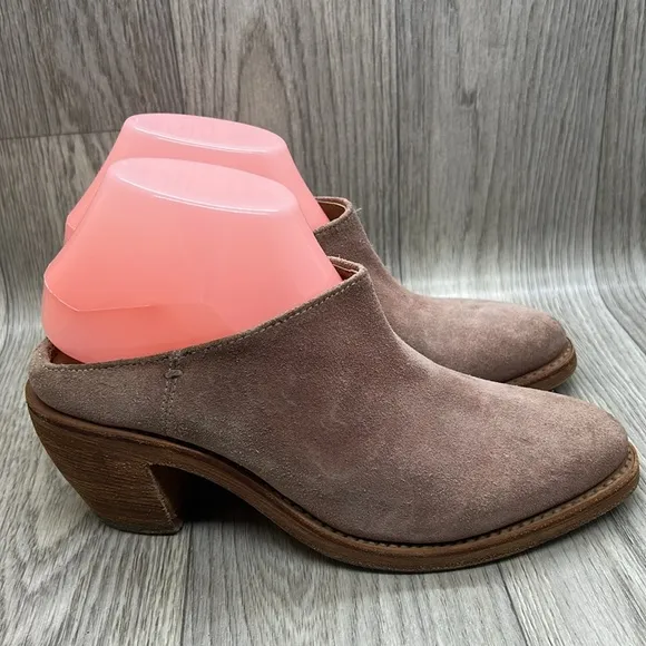 Frye Rosalia Suede Light Pink Mules