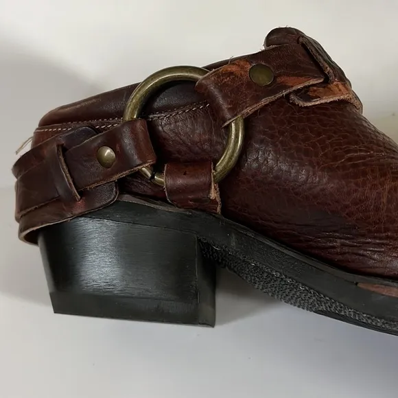FRYE shoes belted harness mule