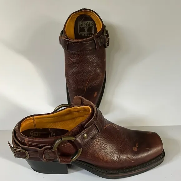 FRYE shoes belted harness mule