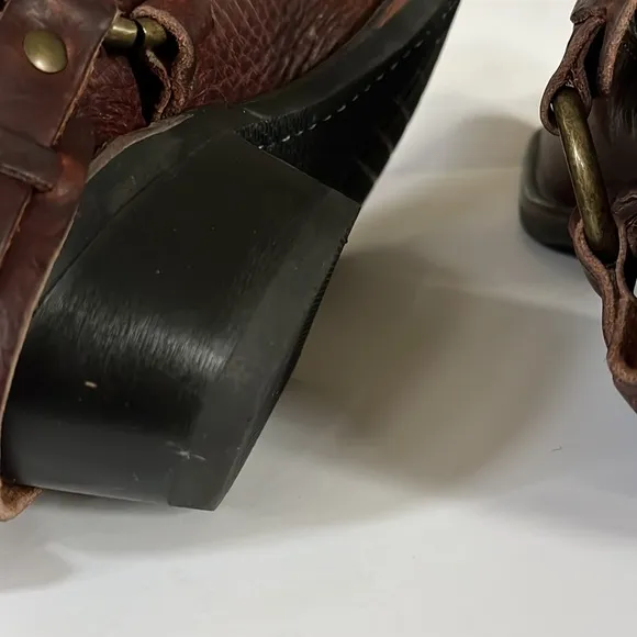 FRYE shoes belted harness mule