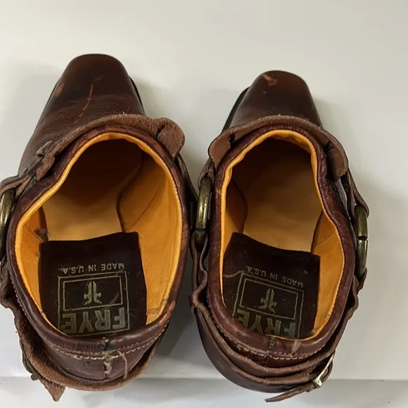 FRYE shoes belted harness mule