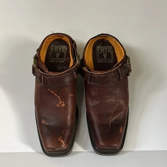 FRYE shoes belted harness mule