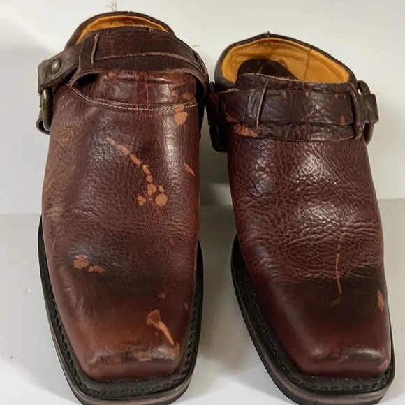 FRYE shoes belted harness mule