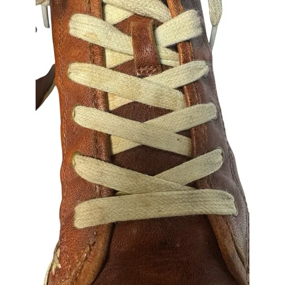 Frye Shoes Womens 8 M Kira High Top Sneakers Brown Butter Soft Leather  Lace Up