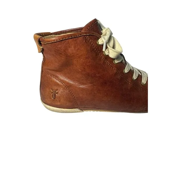 Frye Shoes Womens 8 M Kira High Top Sneakers Brown Butter Soft Leather  Lace Up
