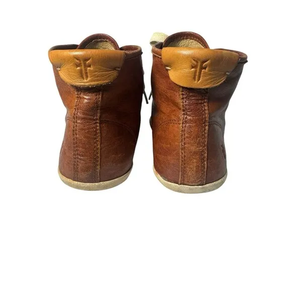 Frye Shoes Womens 8 M Kira High Top Sneakers Brown Butter Soft Leather  Lace Up