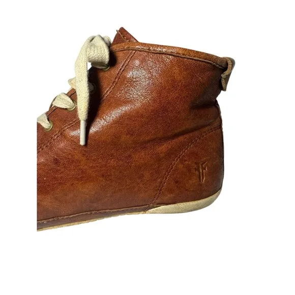 Frye Shoes Womens 8 M Kira High Top Sneakers Brown Butter Soft Leather  Lace Up
