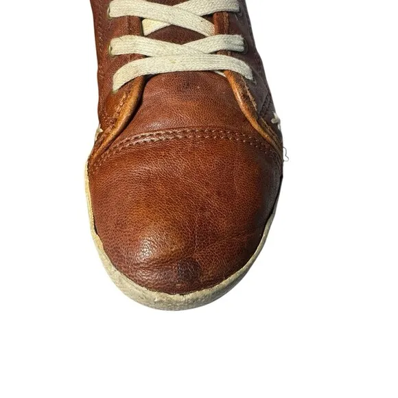 Frye Shoes Womens 8 M Kira High Top Sneakers Brown Butter Soft Leather  Lace Up