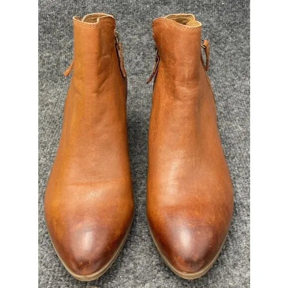 Frye Shoes Womens Size 9 Judith Whiskey Double Zip Ankle Booties Brown Leather