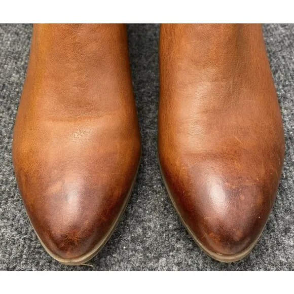 Frye Shoes Womens Size 9 Judith Whiskey Double Zip Ankle Booties Brown Leather