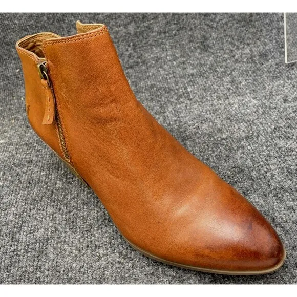 Frye Shoes Womens Size 9 Judith Whiskey Double Zip Ankle Booties Brown Leather