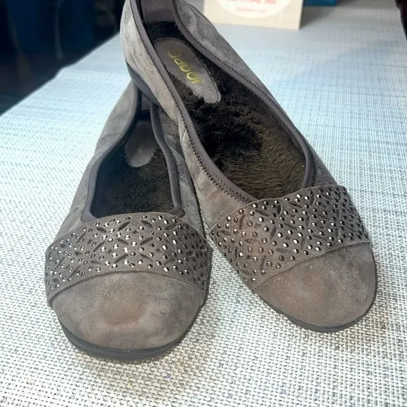 Gabor Ballerina Flats, size 8-8.5 , fur inside the soles,walking elegant shoes
