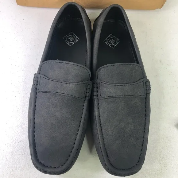 Gallery Seven Black Leather Penny Loafer Shoes