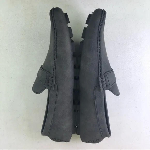 Gallery Seven Black Leather Penny Loafer Shoes