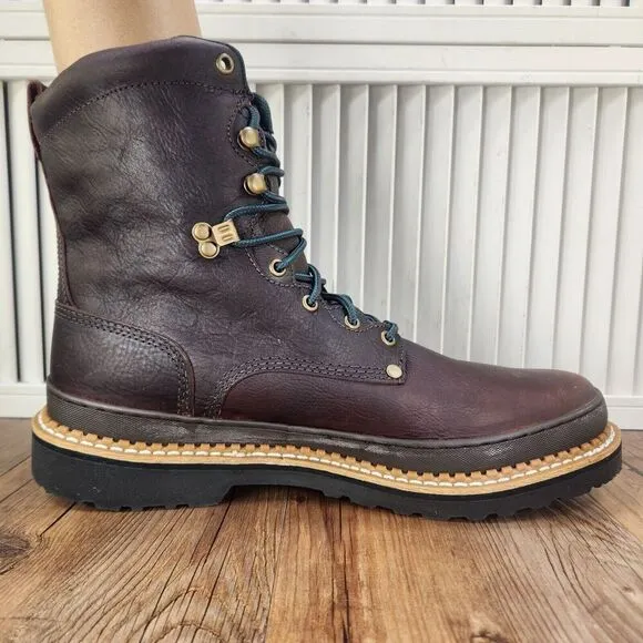 Georgia Giant 8&quot; Soft Toed Work Boots Mens Size 14 M Brown Leather Lace Up G8274