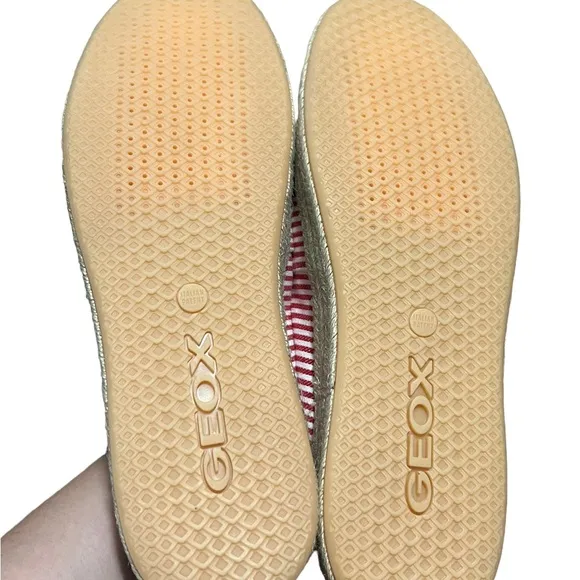 Geox Red and White Slop On Boat Shoes Size 8