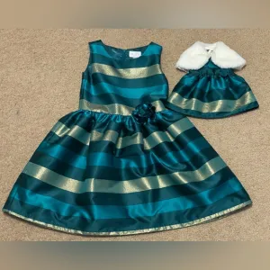 Girl   matching 18” doll dress 👗 🎄 Girls size 8
