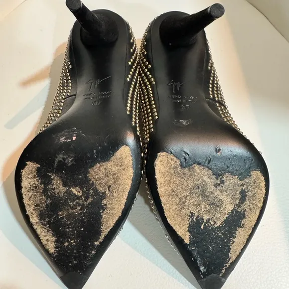 GIUSEPPE ZANOTTI Black Studded Women's Shoes