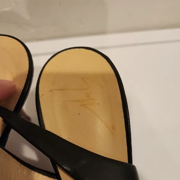 Giuseppe Zanotti design black slingback peep toe heels size 37.5/7