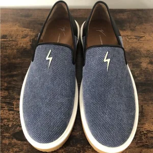 Giuseppe Zanotti Mens Blue Slip On Cavas Shoes Size: EUR 42 US 9