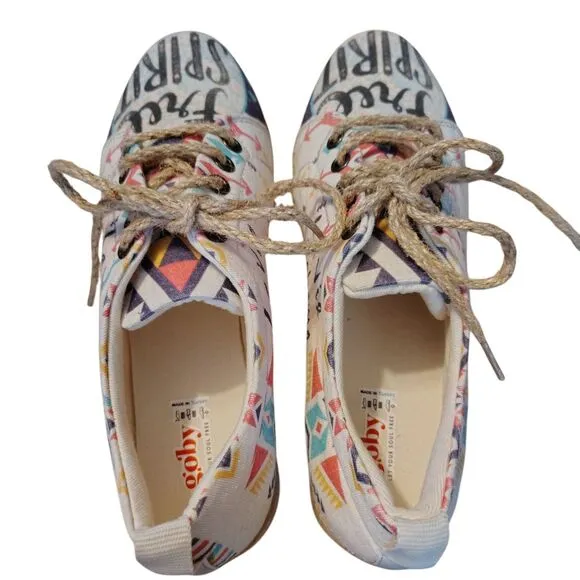 Goby New Free Spirit Lace Up Shoe Size 37 U.S 6.5 Canvas