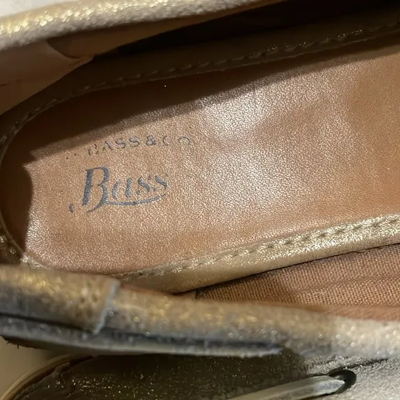 Gold boat shoes GH Bass Gold Metallic shoes