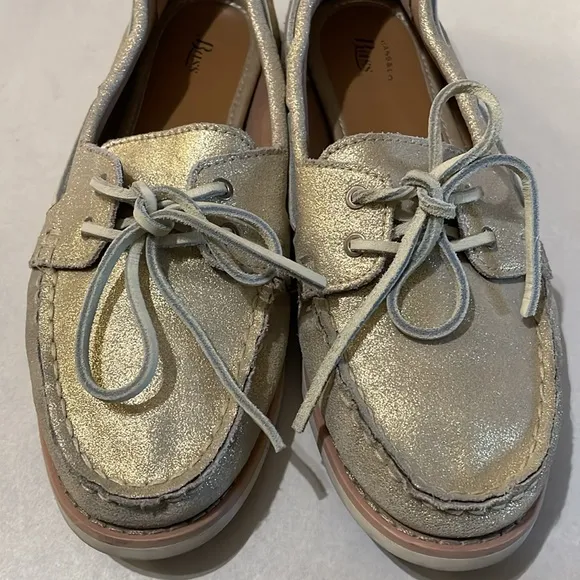 Gold boat shoes GH Bass Gold Metallic shoes