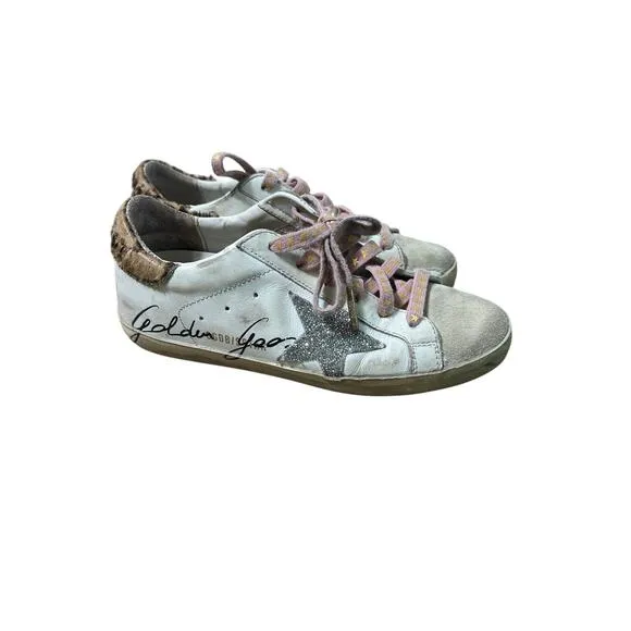 Golden Goose Mixed Media Leather Tennis Shoes Sz 35 (4.5)