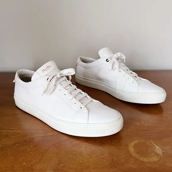 Good Man Brand • Edge Lo-Top Sneaker Mono white nappa leather lace-up flat