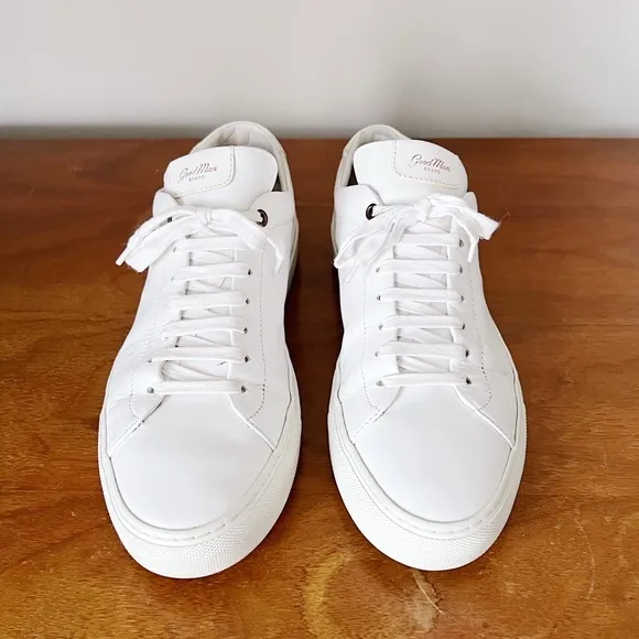 Good Man Brand • Edge Lo-Top Sneaker Mono white nappa leather lace-up flat
