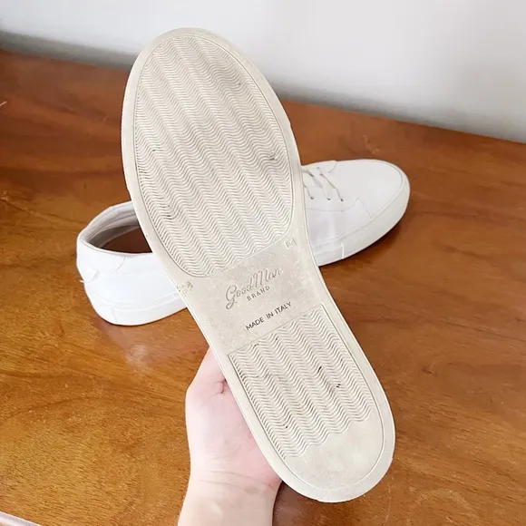 Good Man Brand • Edge Lo-Top Sneaker Mono white nappa leather lace-up flat
